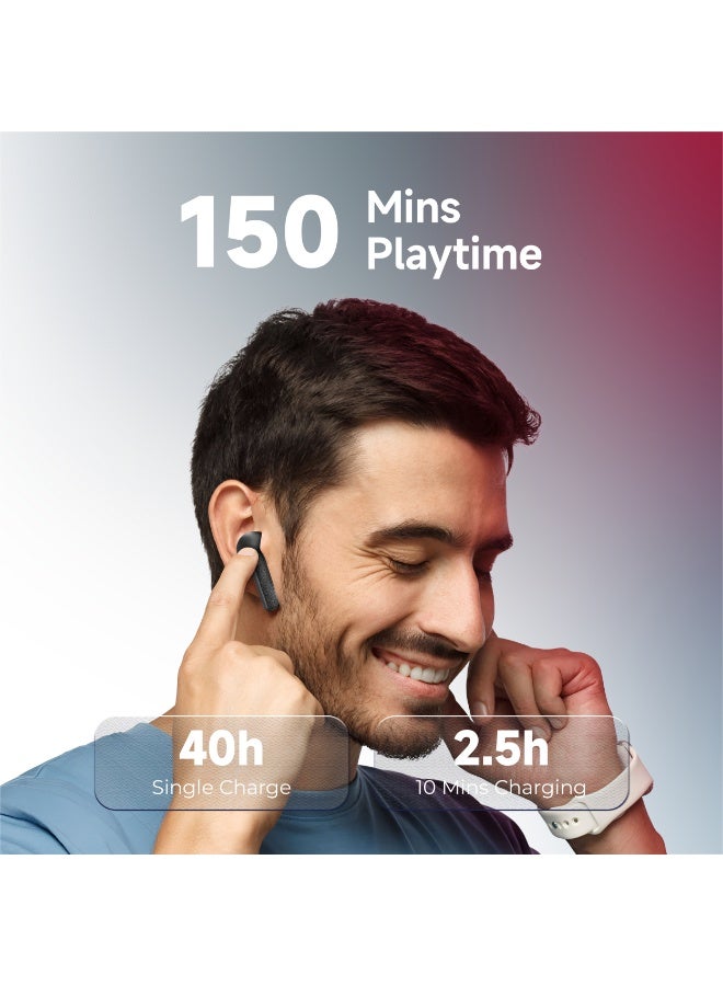 Trands TR-TWS-T7 Multi-Noise Cancellation Wireless Earbuds With Bluetooth 6.0 And Hi-Res LDAC Audio - Black - Image 3